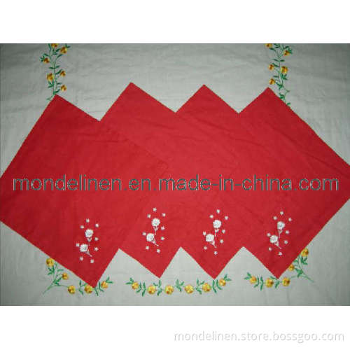 Christmas Design Red Linen Napkin (NP-001)